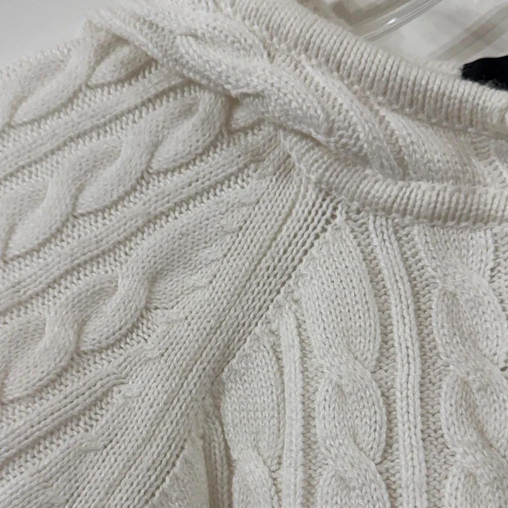 J. Crew Cable Knit Hooded Sweater - Cream